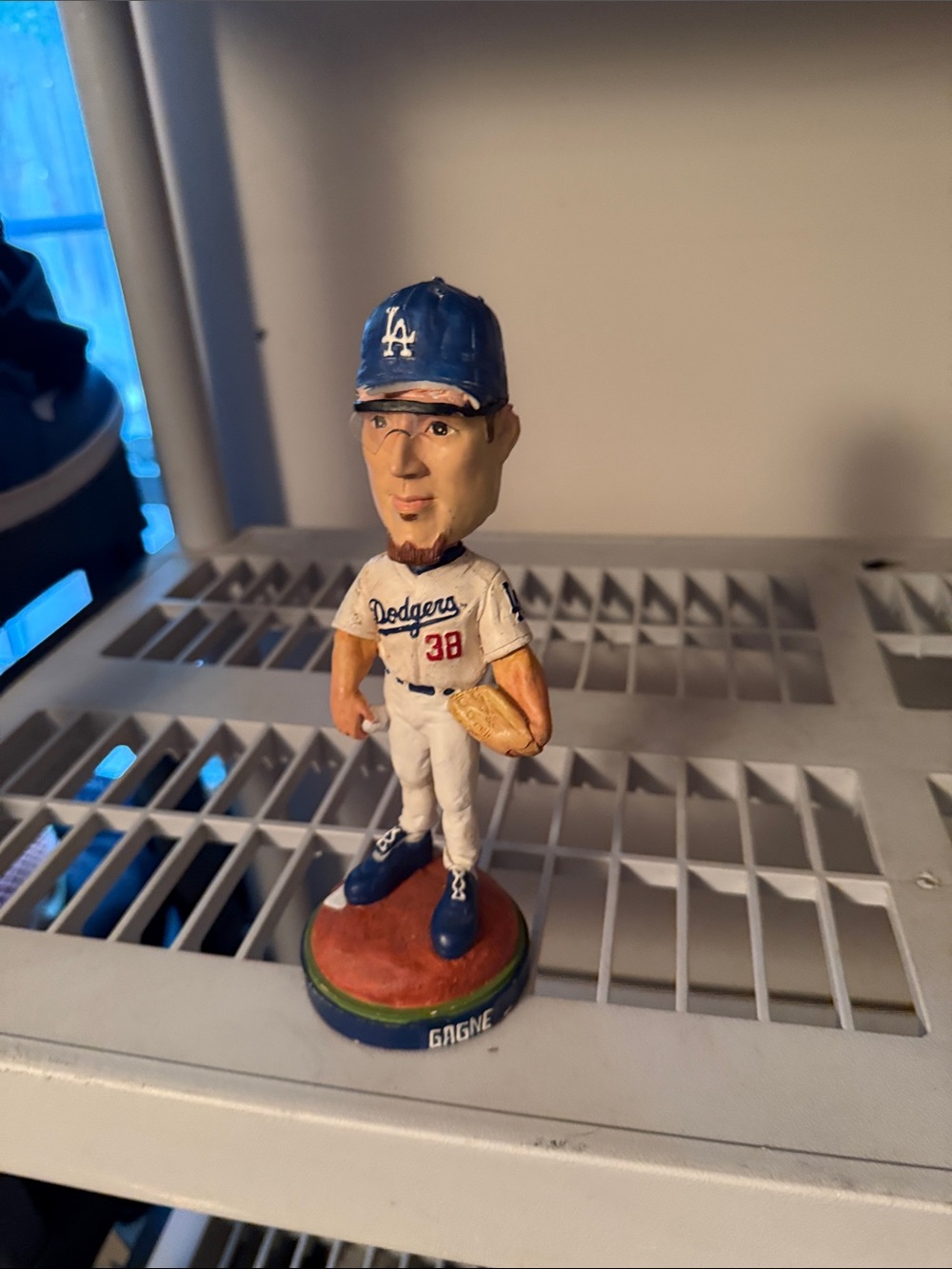 Blue Los Angeles Baseball Player Sculpture Figurine